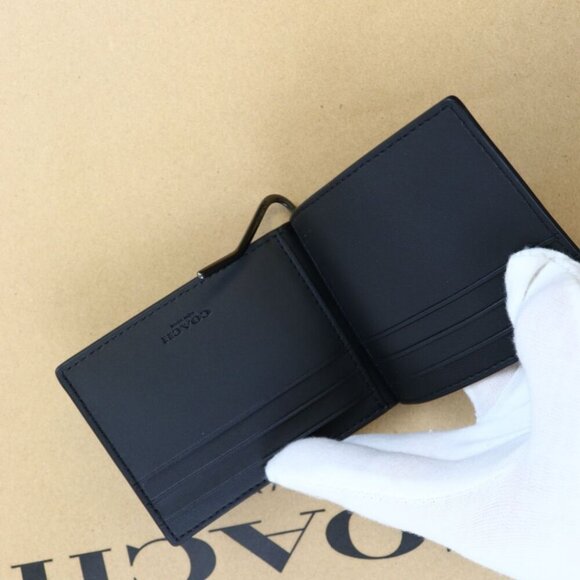NWT COACH SLIM MONEY CLIP BILLFOLD WALLET IN SIGNATURE CANVAS CY059 QBNRX - Picture 5 of 5